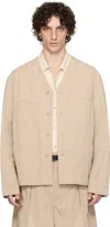 Lemaire Beige Collarless Overshirt