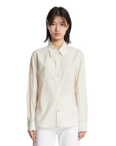 Lemaire Beige Cotton And Silk Shirt In Blue