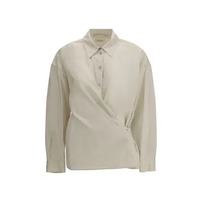Lemaire Beige Cotton Dress Shirt In Neutral