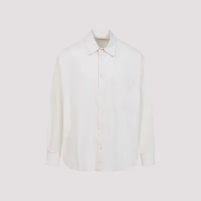Lemaire Beige Cotton Silk Shirts In White