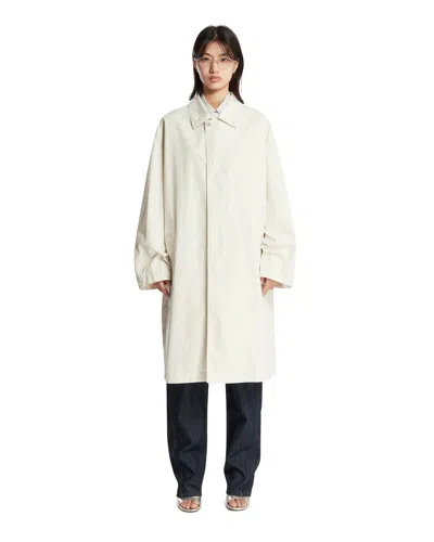 Lemaire Beige Cotton Trench Coat In Gray