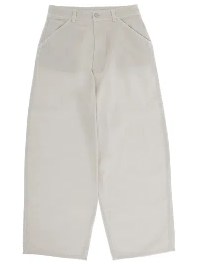 Lemaire Beige Cotton Trousers In Pattern