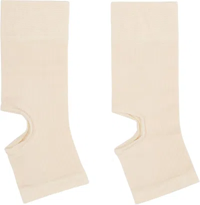Lemaire Beige Cut-out Rib Gaiter Socks In Pink