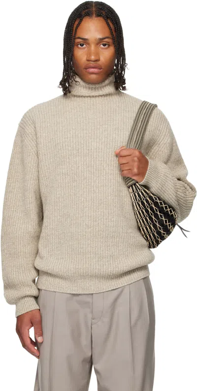 LEMAIRE BEIGE HIGH NECK SWEATER