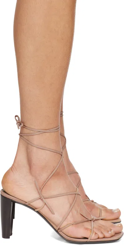 Lemaire Beige Mignon 80mm Heeled Sandals In Brown