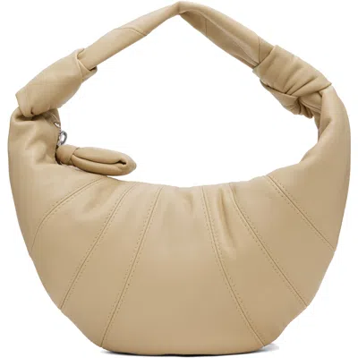 Lemaire Beige Mini Fortune Croissant Bag In Bg011 Sesame
