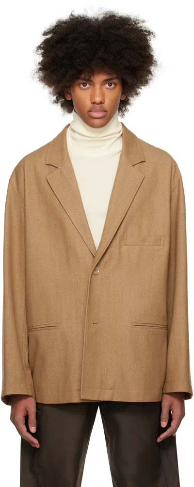 Lemaire Beige Relaxed Sb Workwear Blazer In Mu209 Taupe / Beige