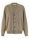 Lemaire 'relaxed Twisted' Cardigan In Brown