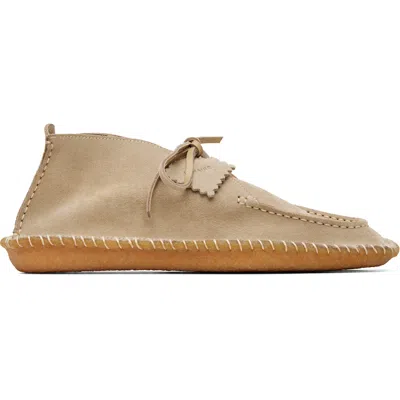 Lemaire Beige Reversed Suede Leather Desert Boots In Multi
