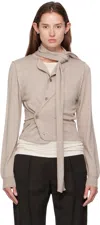 Lemaire Twisted Scarf-effect Knit Cardigan In Neutral
