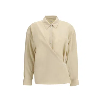 Lemaire Beige Silk Dress Shirt In Neutral