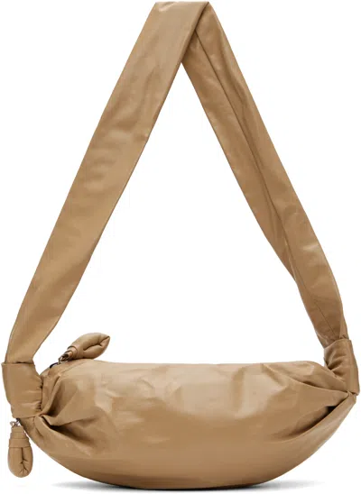 Lemaire Beige Small Soft Croissant Bag In Ye539 Cumin