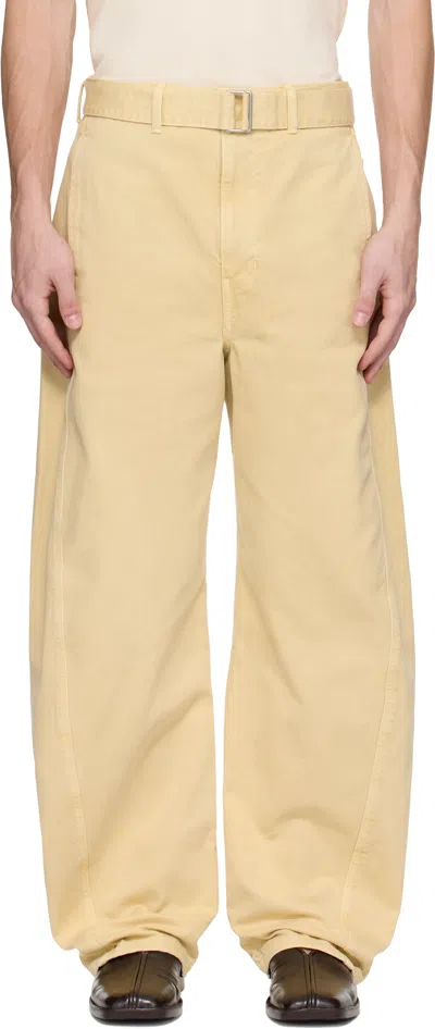 Lemaire Beige Twisted Belted Jeans