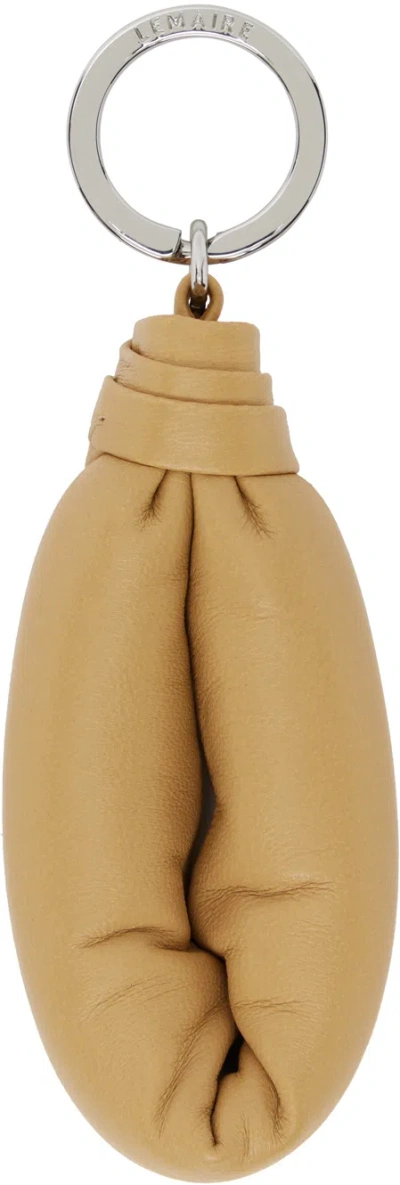 Lemaire Beige Wadded Keychain In Bg270 Dune