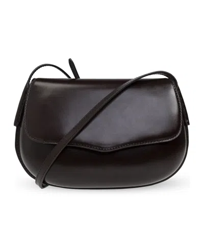 Lemaire Belly Foldover Top Shoulder Bag In Brown