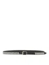 Lemaire Dark Blue Studded Buckle Belt In Black