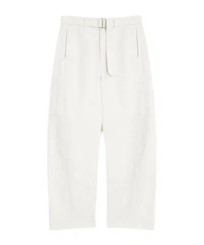 Lemaire Belt-loop Casual Pants In Off-white