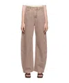 Lemaire Pink High Waisted Curved Jeans In Nude