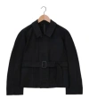 Lemaire Belted Two Pocket Jacket In Black