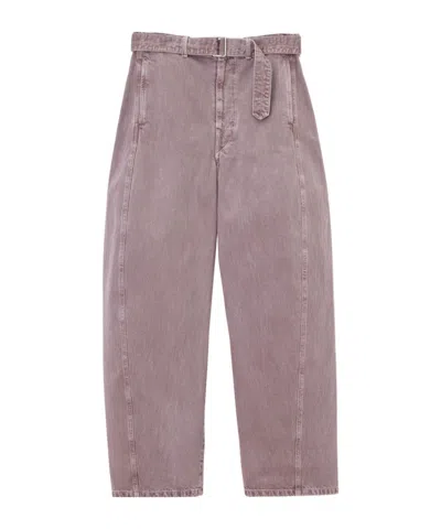Lemaire Belted And Twisted Trousers In Pink