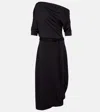 Lemaire Twisted Belted Jersey Midi Dress In Black