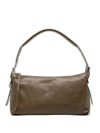 Lemaire Belted Baguette Bag Woman Dark Bronz In Brown