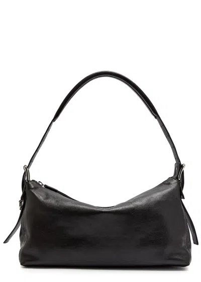 Lemaire Belted Baguette Leather Shoulder Bag In Brown