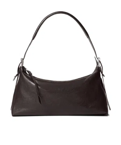 Lemaire Belted Baguette Shoulder Bag In Burgundy