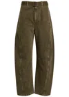 Lemaire Twisted Belted Pants Espresso In Green
