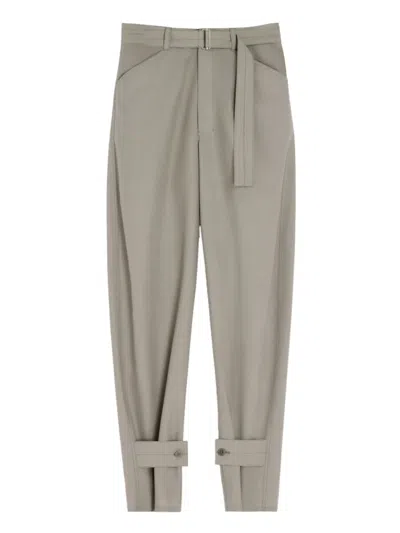 Lemaire Belted Button-tab Trousers In Neutral