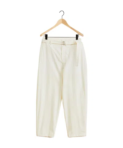 Lemaire Belted Cargo Pants In White