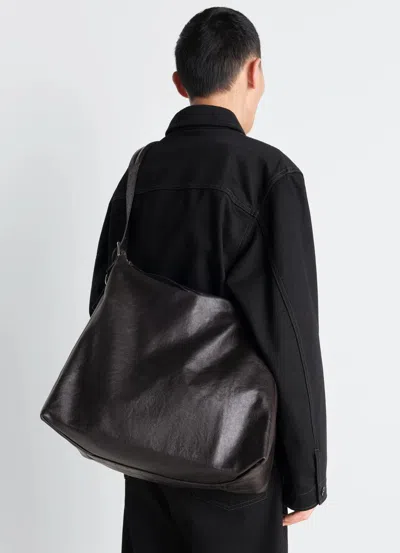 Pre-owned Lemaire Belted Chocolate Leather Hobo Bag In Brown