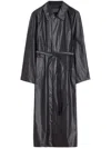 Lemaire Light Belted Coat In Black