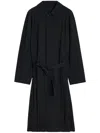 Lemaire Black Belted Lightweight Coat In Black