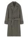 Lemaire Belted Coat In Gray