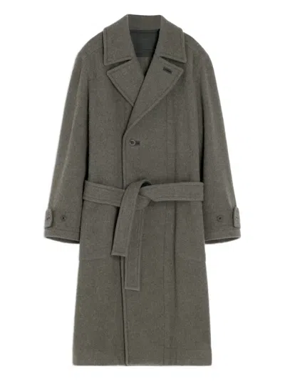 Lemaire Belted Coat In Gray