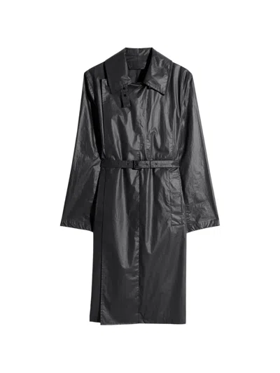 Lemaire Belted Collar Wrap Coat In Black