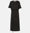 Lemaire Belted Cotton Maxi T-shirt Dress In Schwarz