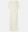 Lemaire Belted Cotton Jersey Midi Dress In Weiss