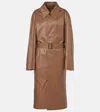 Lemaire Belted Cotton Raincoat In Beige