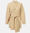 Lemaire Belted Cotton Top In Brown
