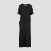 Lemaire Belted Cotton Maxi T-shirt Dress In Squid Ink