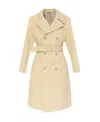 Lemaire Belted Double-breasted Coat In Nude