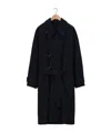 Lemaire Belted Felted Duffle Coat In Black