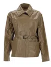 Lemaire Belted Jacket In Brown