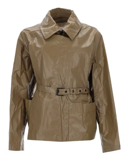 Lemaire Belted Jacket In Brown