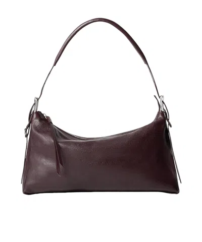 Lemaire Belted Leather Baguette Bag In Brown