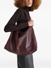 Lemaire Belted Leather Tote Bag In Brown