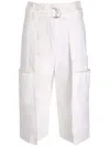 Lemaire Belted Bermuda Shorts In White