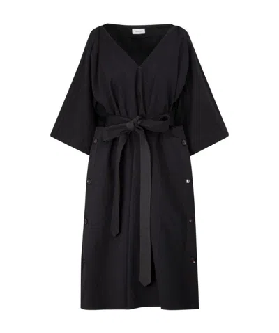 Lemaire Belted Midi Dress In Black
